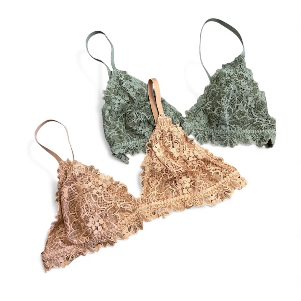 Aerie Show Off Triangle Ruffle Bra Set of 2 - Large